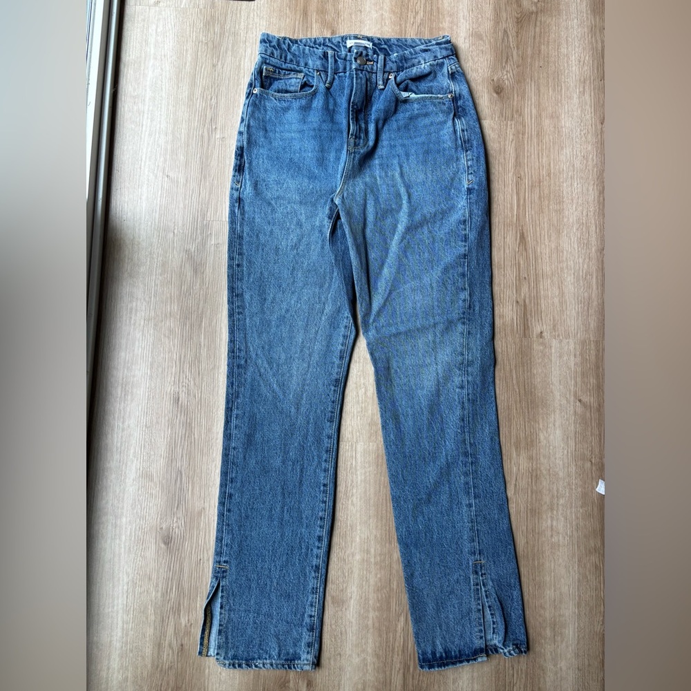 Good American Good Boy Jean Boot Slit Curvy Jean Size 2/26